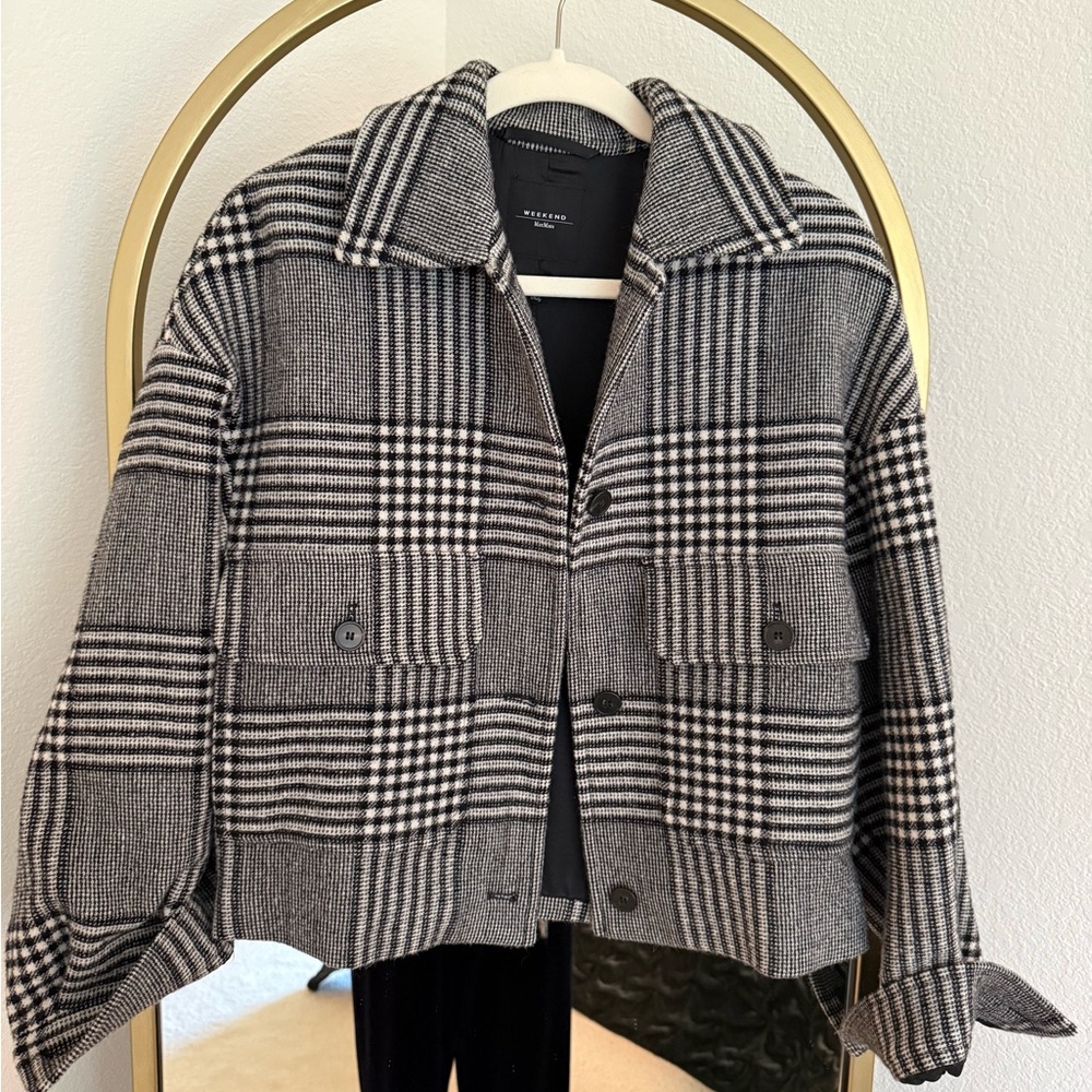 Weekend MaxMara - Oversized Black and White Plaid Jacket